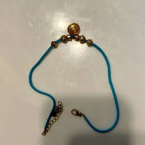 Beaded blue choker necklace